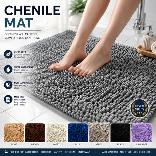 Non slip bath mat - bath, large