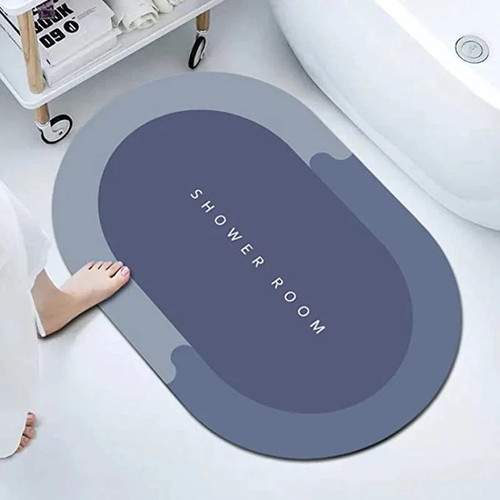 Bathroom bath mat 59cm oval - bathroom,