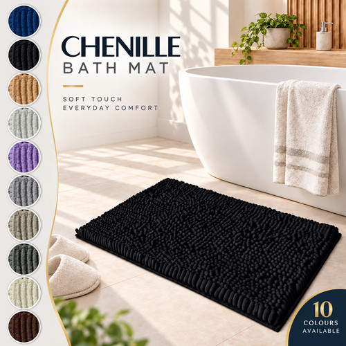 Non slip chenille bath - slip,