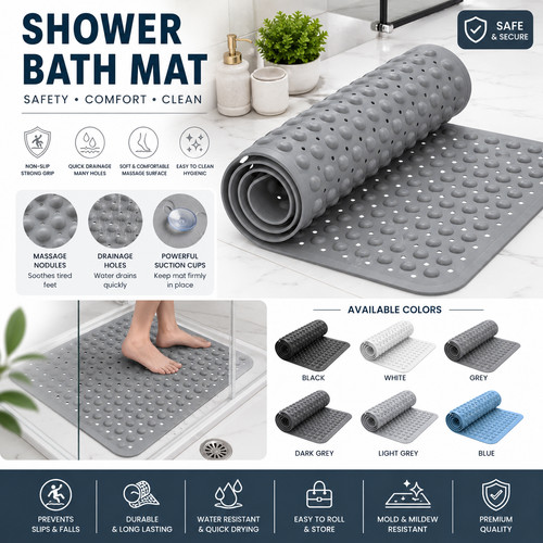 Extra large shower mat non - mat,
