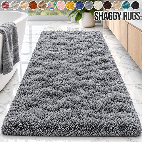 Non slip shaggy bath mat - non,