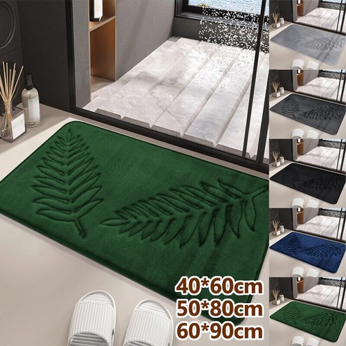 Bath mat leaves pattern - pattern, non